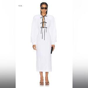 Rowen Rose Long Bow Dress White & Black 34FR